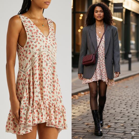 NEW Free People X Revolve Intimately FP Let It Happen Mini Slip Small Romantic - Picture 1 of 11